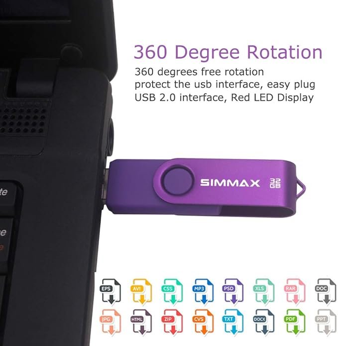 611Fi9jyhUL._AC_SX679_ SIMMAX 32GB Memory Stick USB 2.0 Flash Drives - Gambar 2