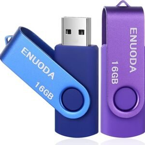 ENUODA 16GB USB Stick 2 Pack USB 2.0 Flash Drive Swivel Design